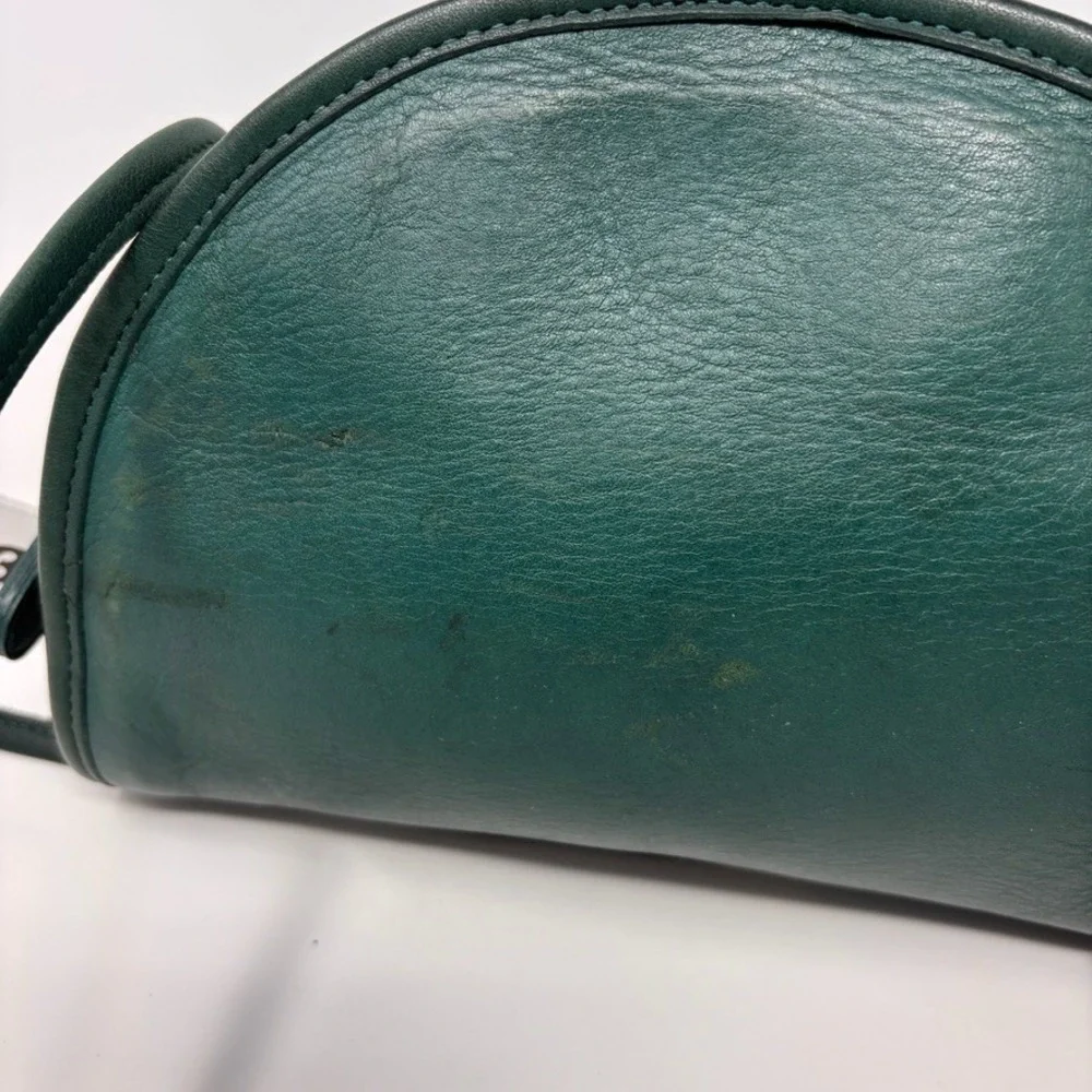 Vintage COACH Kimball Purse Jade Green Leather 9911 Crescent Crossbody USA